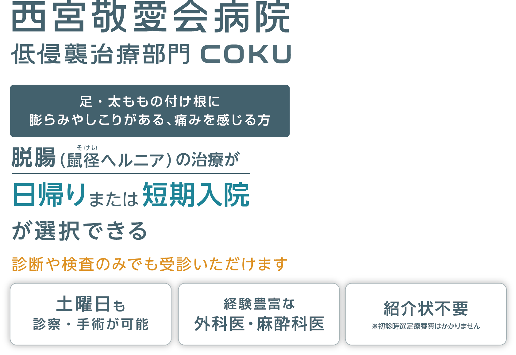 脱腸(鼠径ヘルニア)の治療なら