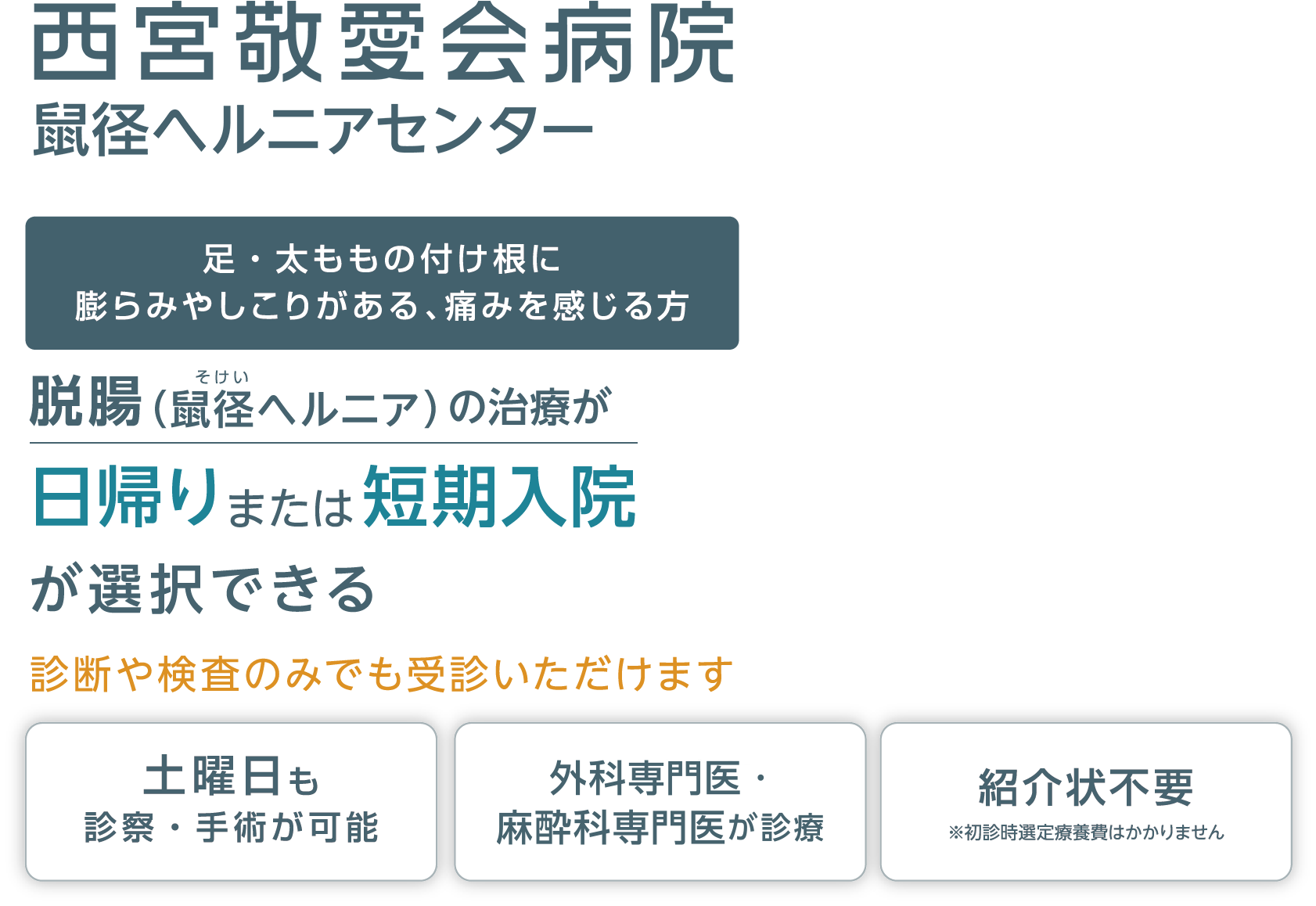 脱腸（鼠径ヘルニア）の治療なら