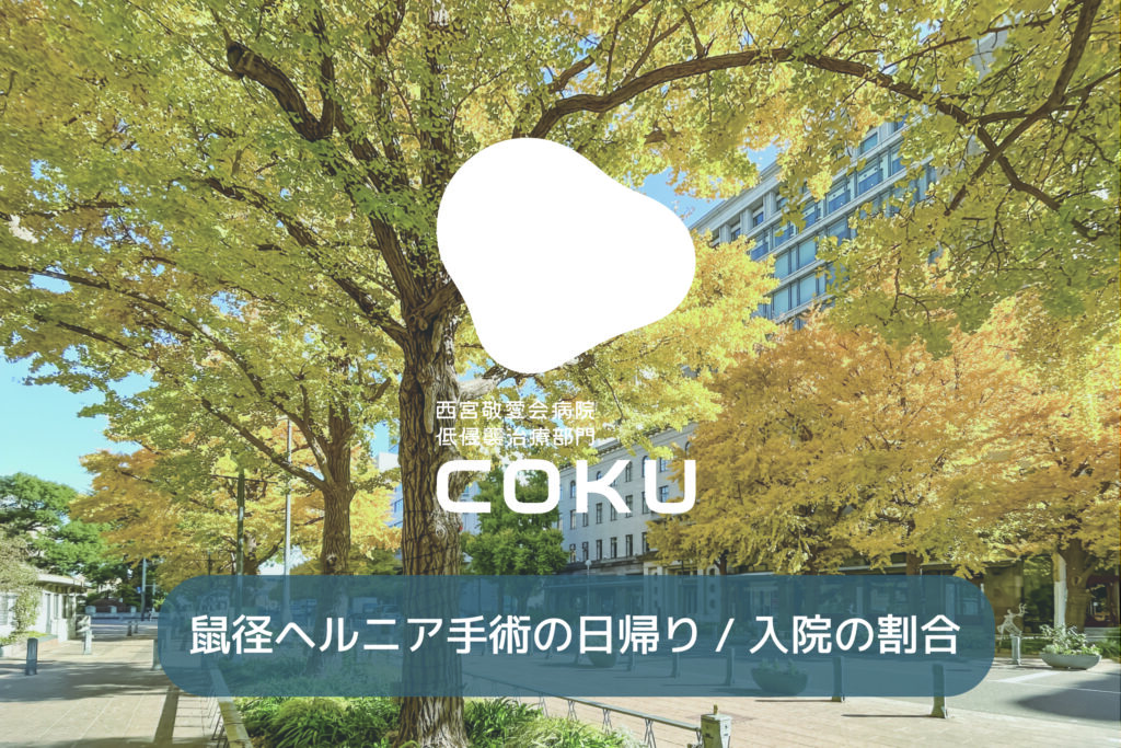 西宮敬愛会病院での鼠径ヘルニア手術の日帰り手術と入院手術の割合